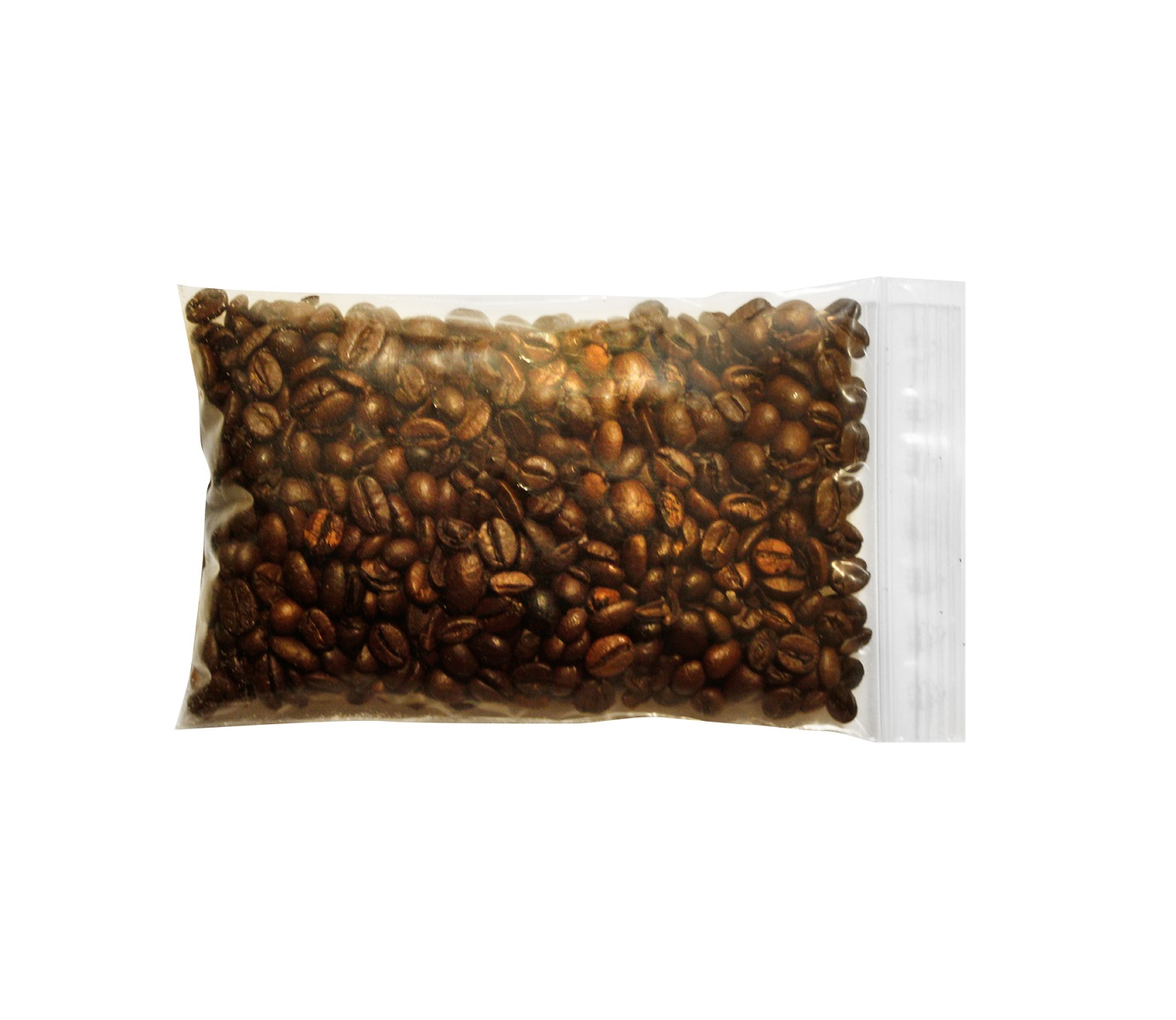 Druckverschlussbeutel gefüllt mit Kaffeebohnen