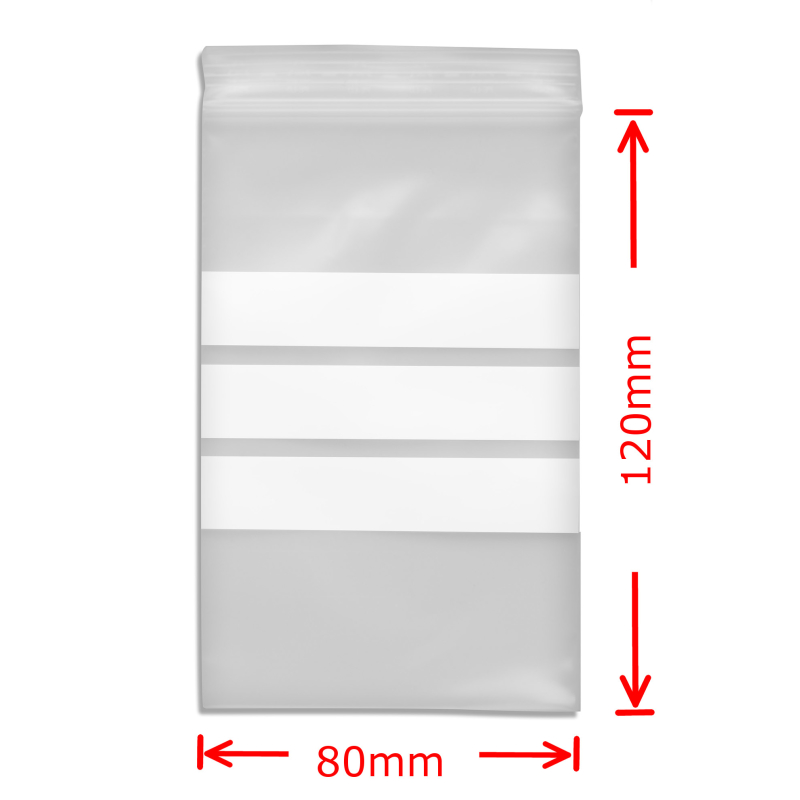Zip Bags with Notefield 80x120mm; 100 pc.