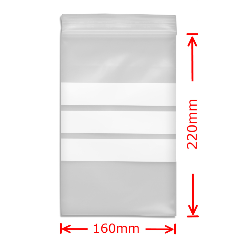 Zip Bags with Notefield 160x22mm; 100 pc.