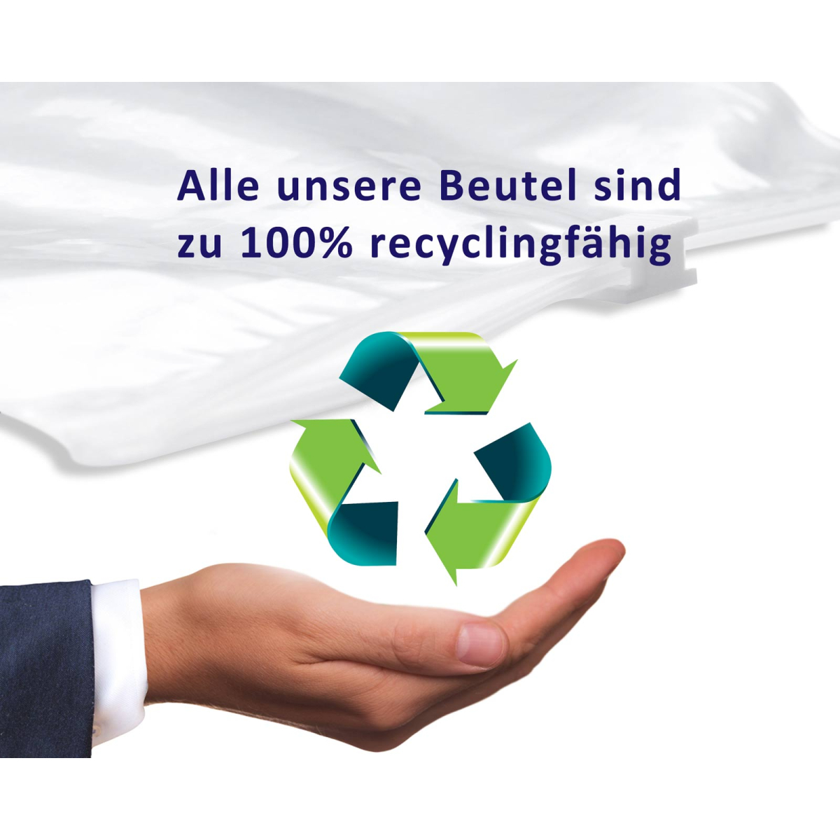 Adhäsionsverschlussbeutel Mit Klappe – RLDPE/LDPE – Lebensmittelecht – Mit Warntext – Verschiedene Größen