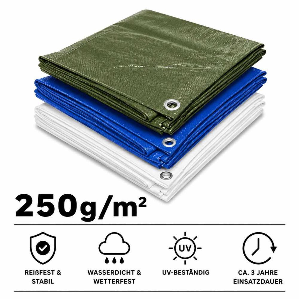 250g/m² Abdeckplane Gewebeplane Tarp mit...