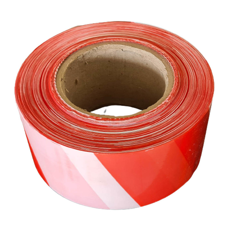 Absperrband rot/weiß 75mm x 500m 1 Rolle 25µ LDPE-Folie