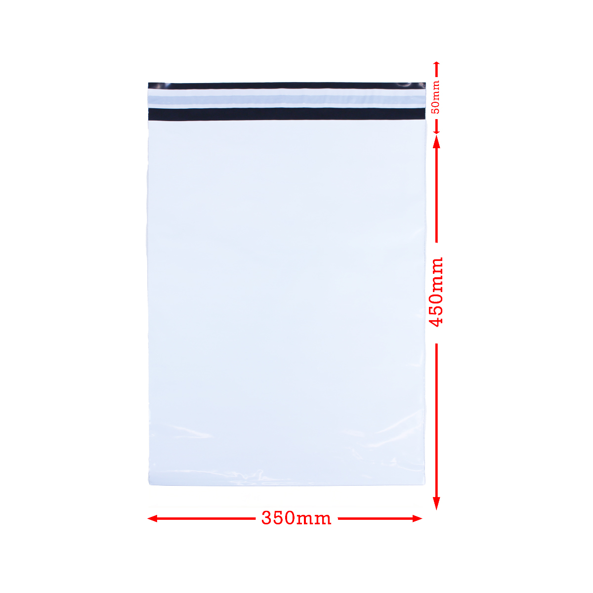 Plastik Folien Versandtaschen 350x450 mm 65µ selbstklebend blickdicht 100 Stück