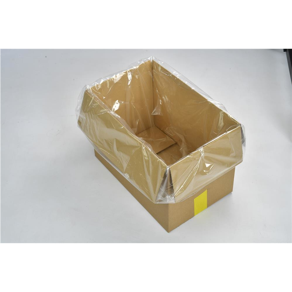Seitenfaltensäcke 415+315x650mm T50 LDPE (35µ / 0,035mm) 500 Stück im Karton, passend für KLT-Behälter, transparent, unbedruckt