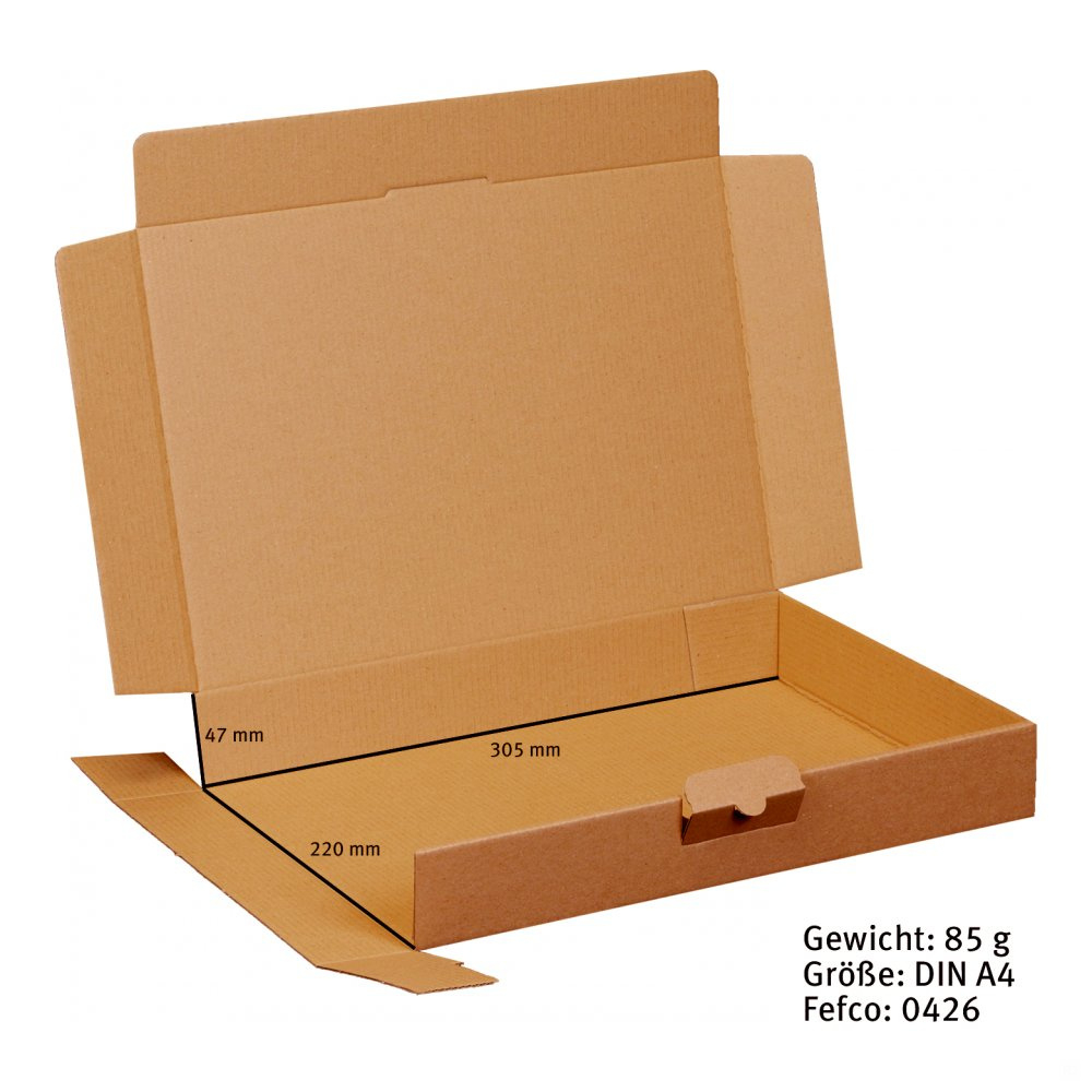 Maxibriefkarton 320 x 225 x 50 mm braun Faltschachteln; 1...