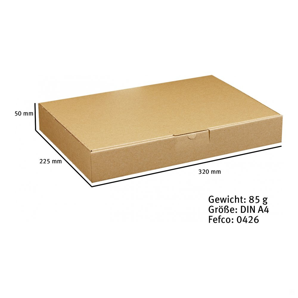 Maxibriefkarton 320 x 225 x 50 mm braun Faltschachteln; 1...