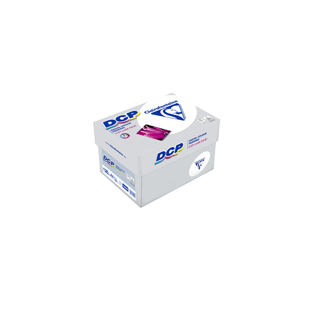 DCP Farbdruckpapier für beste Druckqualität A4 weiß 120g 5 x 250 Blatt in 1 Karton