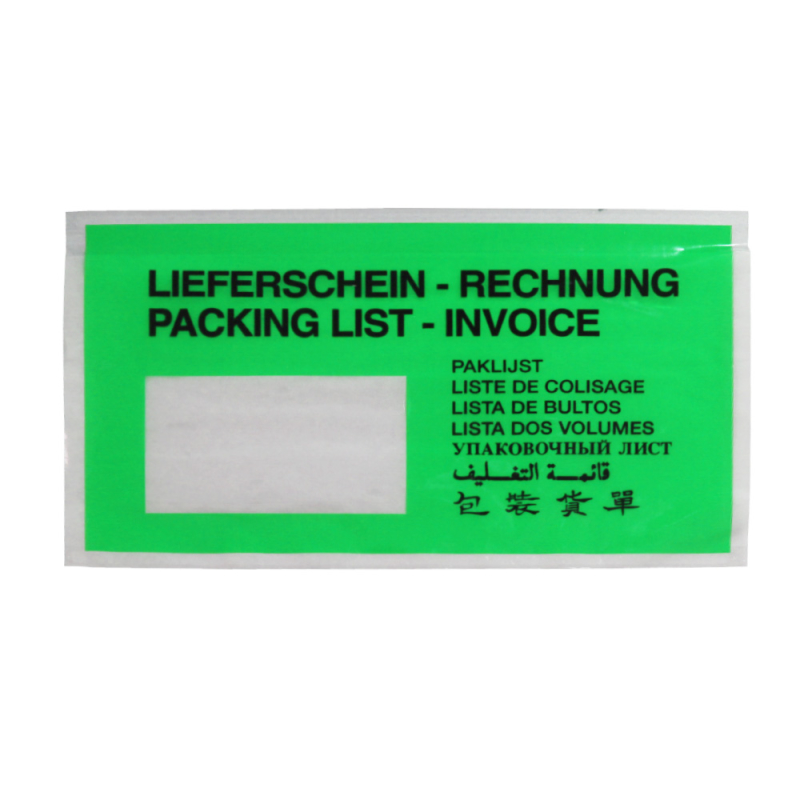 Lieferscheintaschen DIN Lang Grün selbstklebend Dokumententaschen Begleitpapiertaschen 1000 Stück