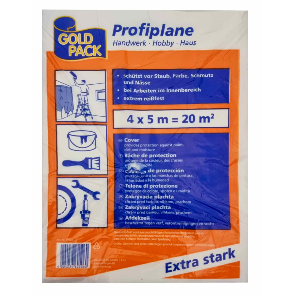 Profiplane Extra Stark Maler Abdeckfolie 4x5m HDPE