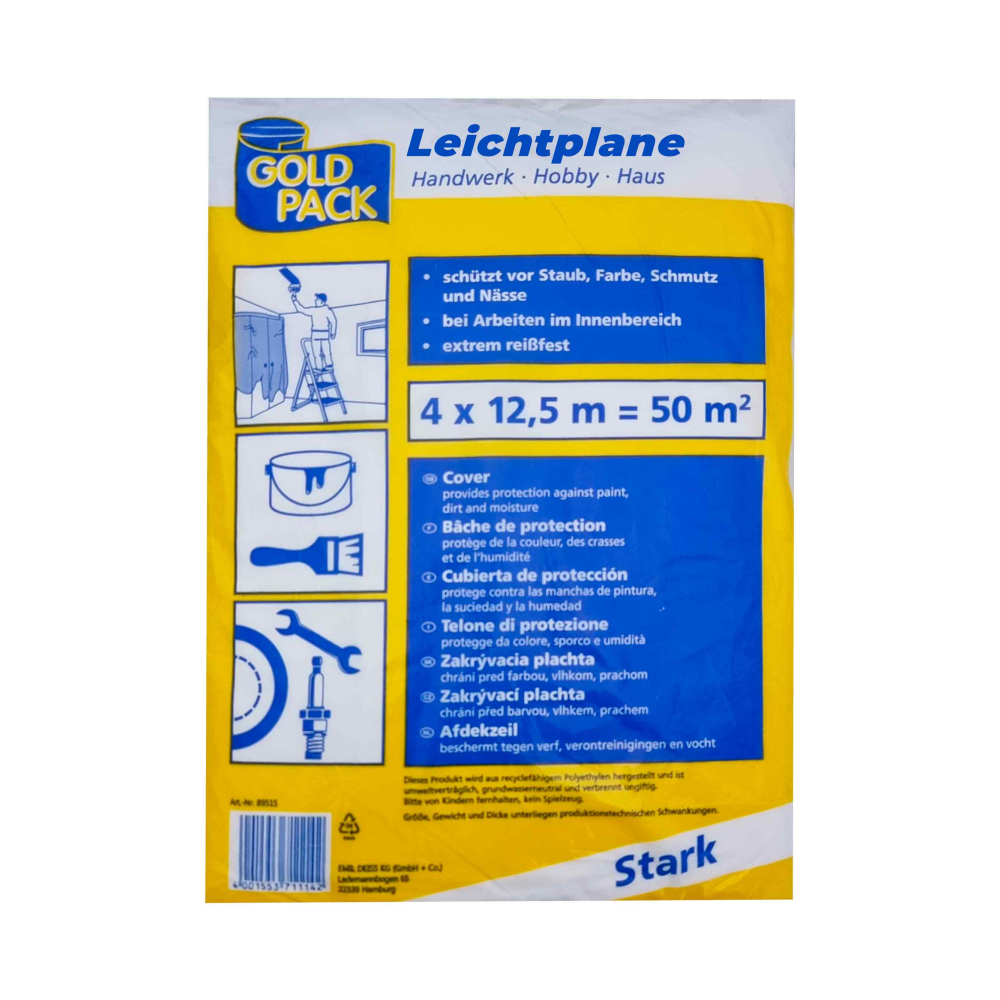 Leichtplane Stark Maler Abdeckfolie 4x12,5m HDPE