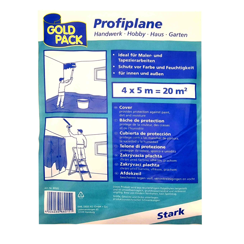 Profiplane Stark Maler Abdeckfolie 4x5m LDPE