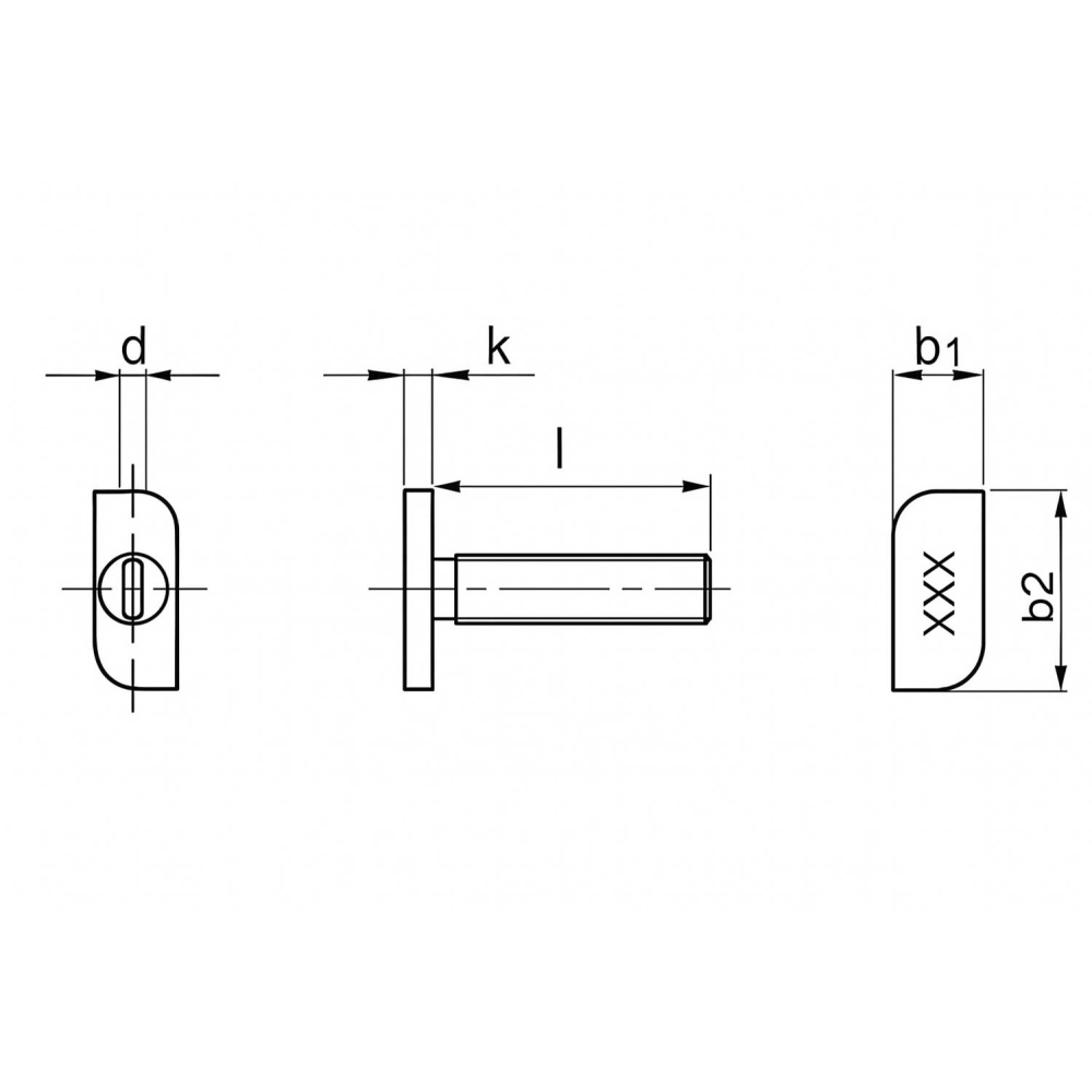 Hammerkopfschraube M10x25mm Kopf:10x23mm 28/15 A2