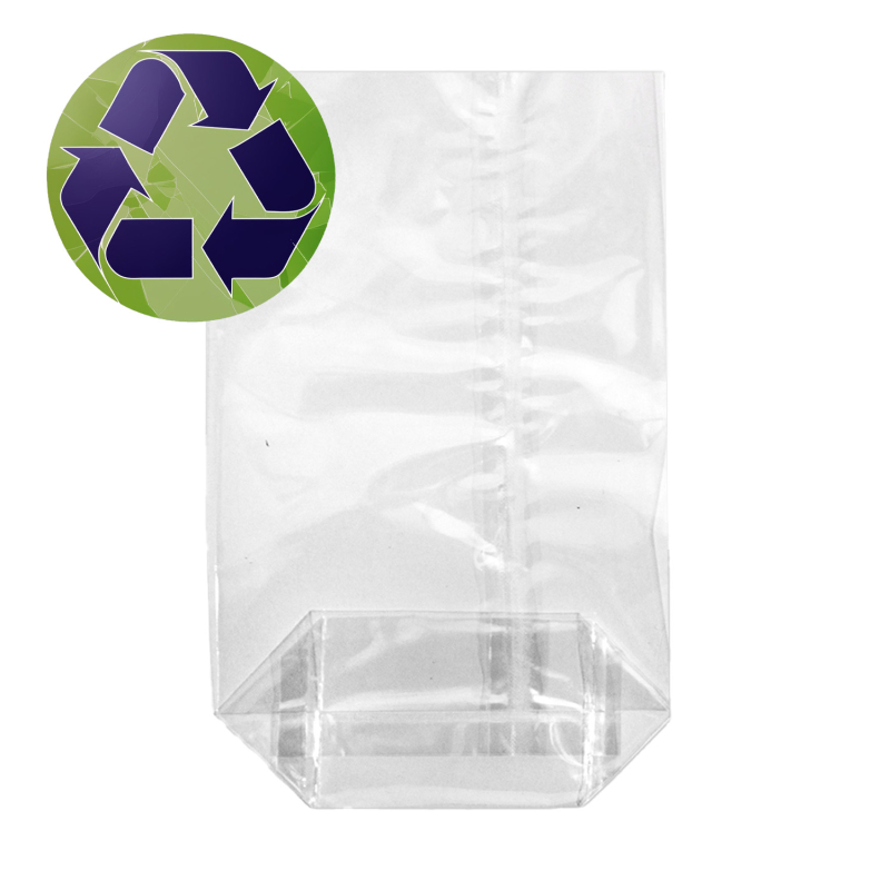 Kreuzbodenbeutel aus Zellglas (Cellophan) 30µ mit Siegelnaht