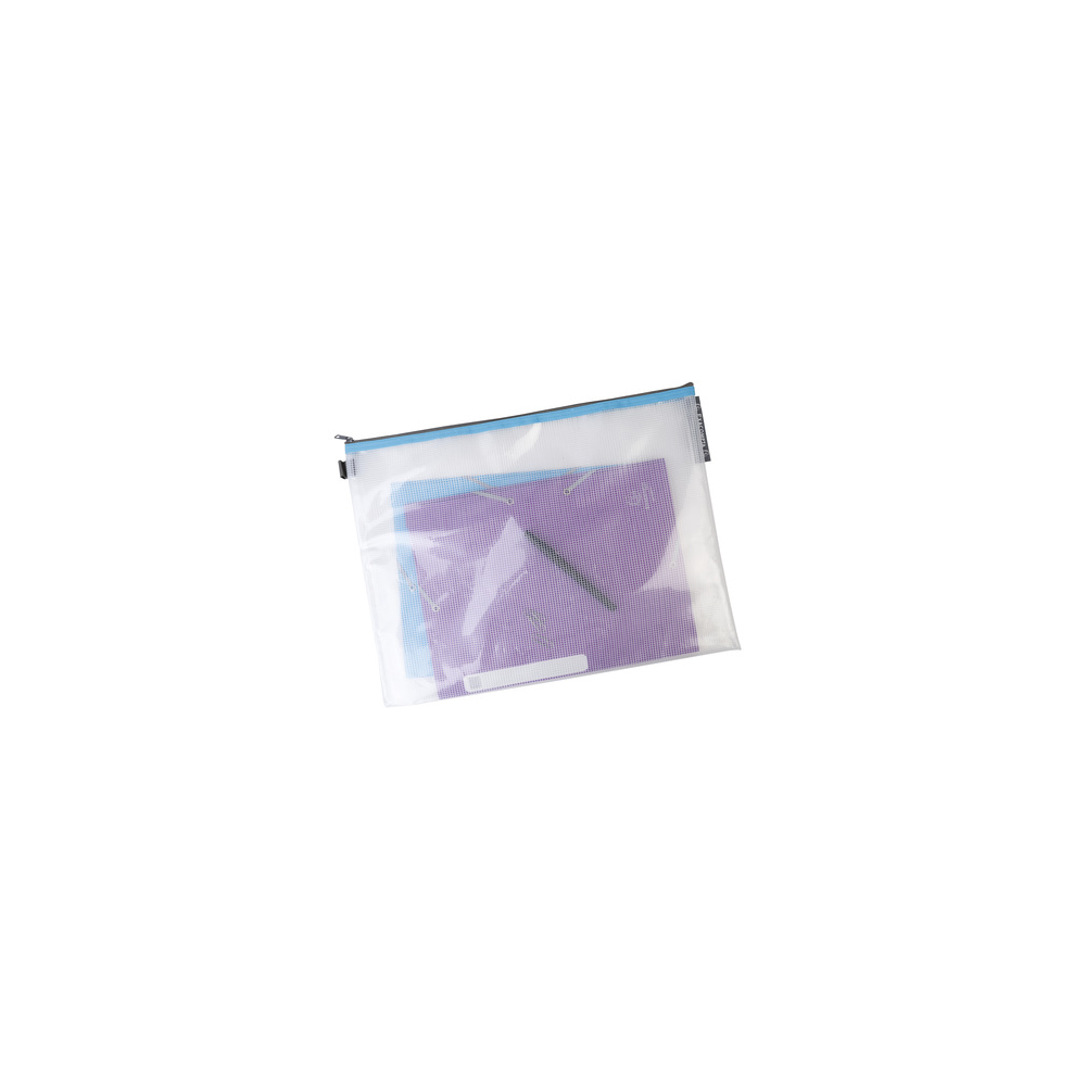 EXACOMPTA Reißverschluss-Beutel DIN A3 transparent gewebeverstärkt 5 Farben - ohne Farbauswahl, 1 Stück