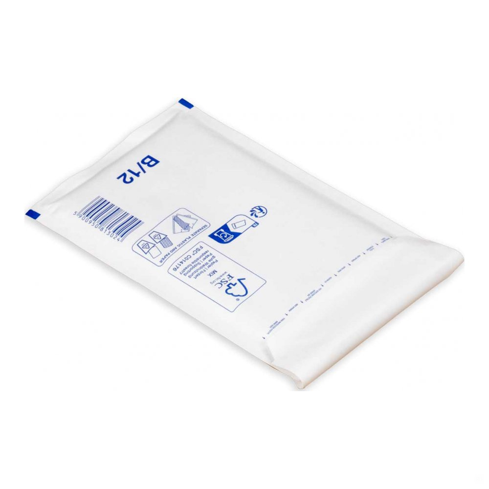 Luftpolster-Versandtasche B2 DIN A6+ C6 weiß (Innen: 120x215mm - Außen: 140x225mm ); 1 Stück