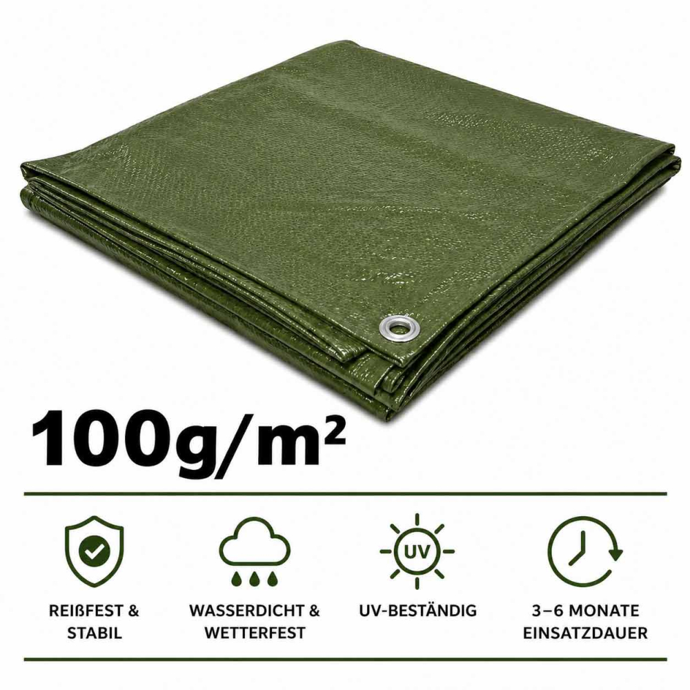 100g/m²Gewebeplane Grün | Wasserdichte...