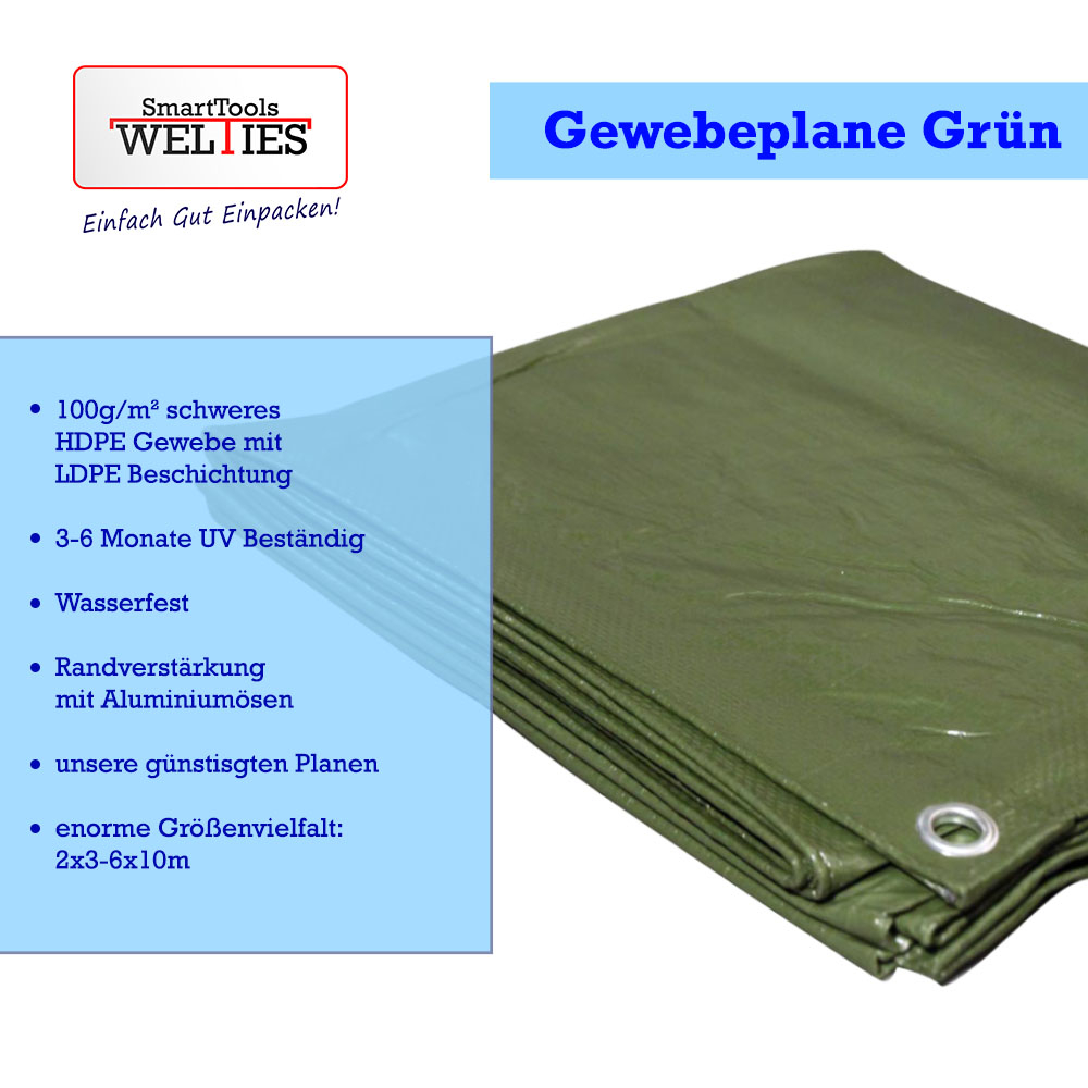 100g/m²Gewebeplane Grün | Wasserdichte...