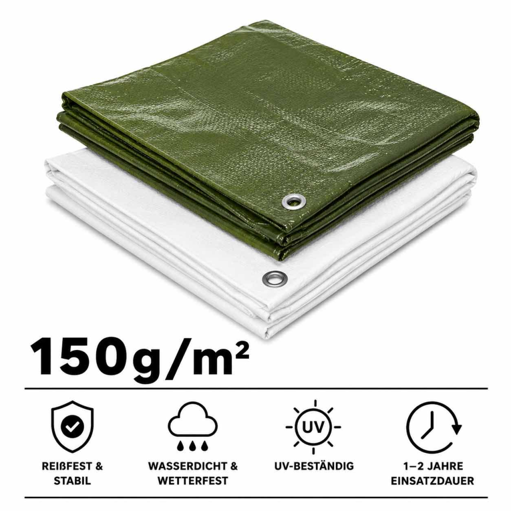 150g/m² Gewebeplane mit Metallösen –...