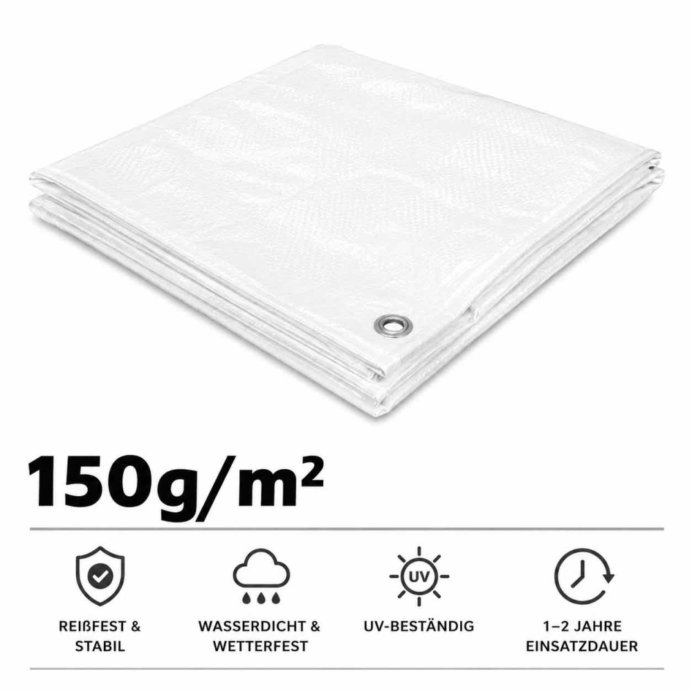 150g/m² Gewebeplane mit Metallösen –...