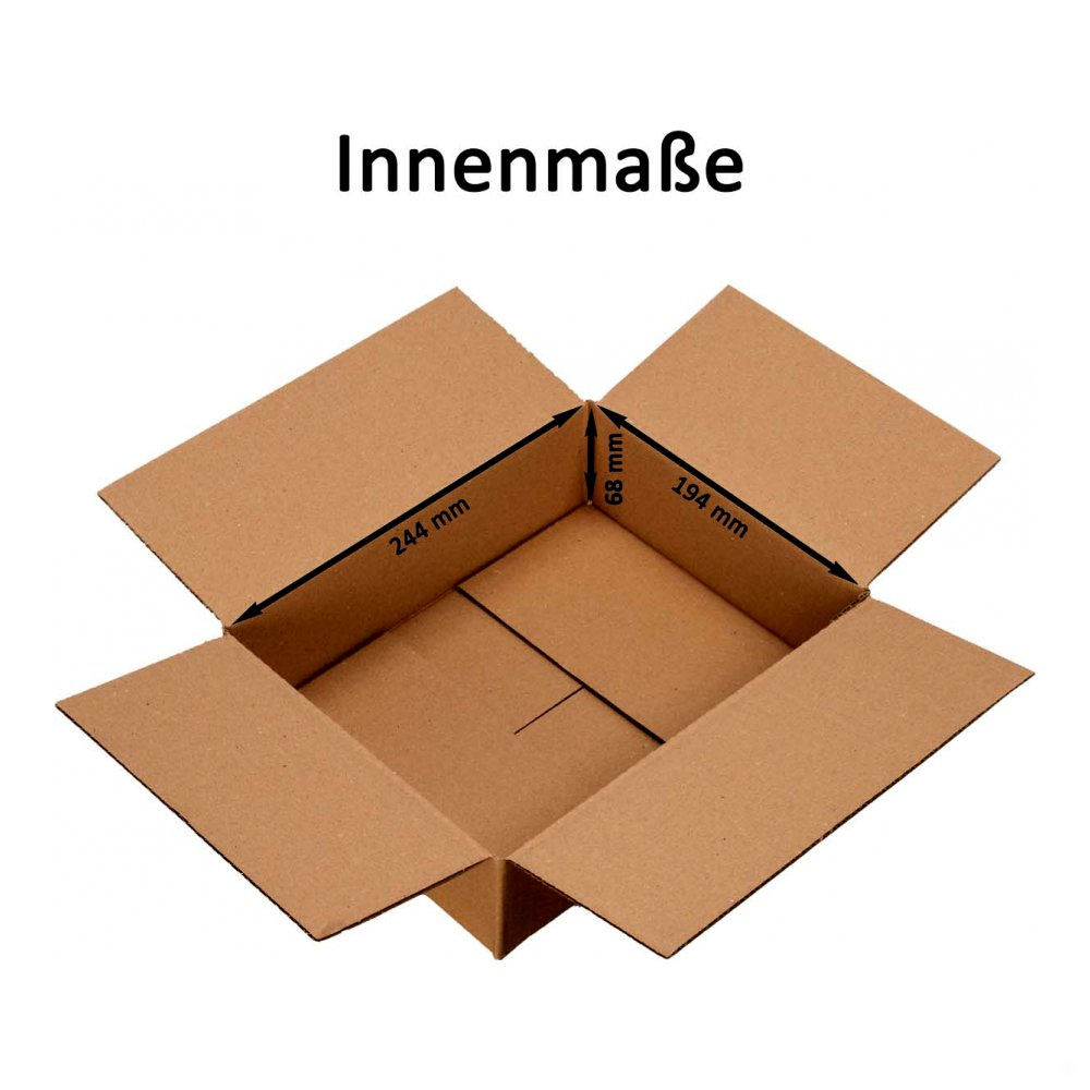Faltkarton 1-wellig Innenmaß 244x194x68 mm...